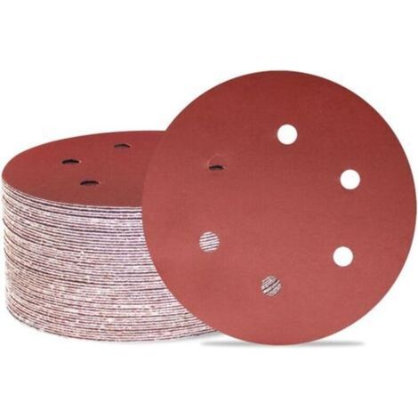 Lot de 50 disques de ponçage 150 mm 6 trous Grain 1000 Papier abrasif Orbital aléatoire pour travail du bois, automobile, métal (1/5)