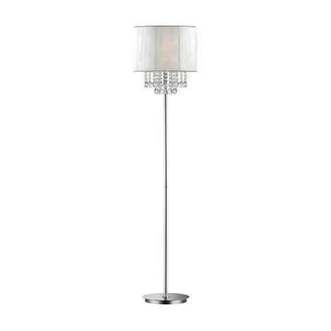 Ideal Lux Opera - 1 Leuchte Stehlampe Chrom, Weiß, Klar mit Kristallen und Weißem Schirm, E27 (1/2)