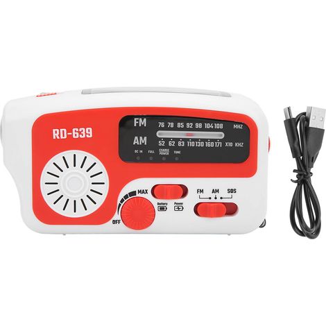 Solarbetriebenes, handkurbelbetriebenes AM/FM-Überlebensradio für Camping, Wandern und Wetternotfälle (1/5)