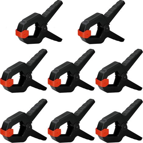 Pince À Ressort - Nylon Robuste - Mâchoires Pivotantes 90 Degrés - Pour Bois Photo Bricolage - Lot De 8 Pièces 15 Cm (1/5)
