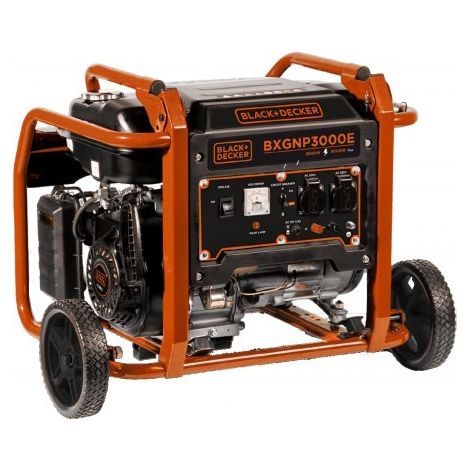 Black & Decker – Groupe électrogène essence 3000W monophasé – Moteur 4 temps OHV 208cc – Démarrage facile – Autonomie 10h à 50% de charge (1/6)