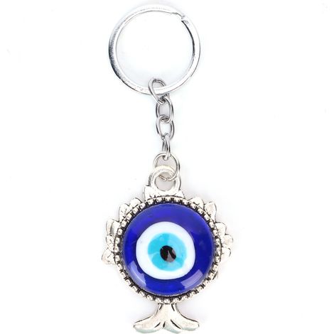 Blue Eyes Keychain Turkish Style Alloy Colored Glaze Pendant for Ladies Bag Car Interior (1/5)