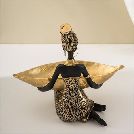 Plateau en Résine pour Femme Noire - Décoration D'Intérieur de Luxe pour Salon, Porte-Bonbons, Récipient, Décoration de Table, Bol (1/5)
