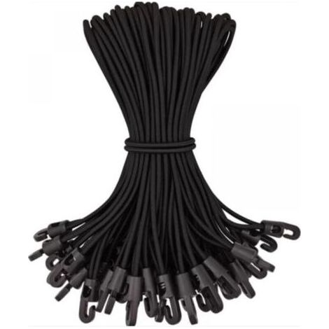 Lot de 50 tendeurs élastiques avec crochets, tendeurs en caoutchouc avec crochets pour bâche de piscine de haute qualité (1/5)
