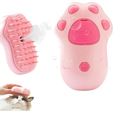 3-in-1 Dampfbürste für Hunde und Katzen, Katzen-Dampfbürste, Katzenmassage-Dampfbürste, Selbstreinigende Dampfbürste für Katzen (1/4)