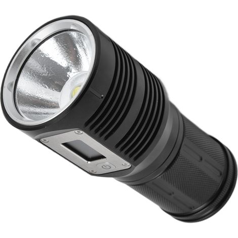Lampe torche puissante à affichage numérique, étanche et rechargeable, idéale pour le camping et l'éclairage d'urgence. (1/5)