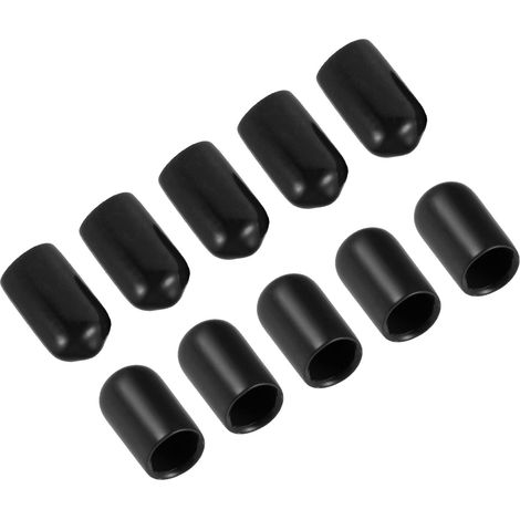 10mm Vis Filetage Protecteurs x 50PCS Flexible Étanche Caoutchouc Extrémité Capuchons pour Meubles et Cuisine et Industrie, Noir (1/4)