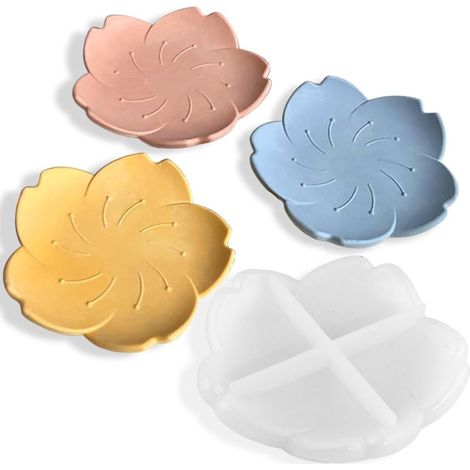 3D Kirschblüte Tablett Silikonform Schmuckschale Epoxidharz Teller (1/5)