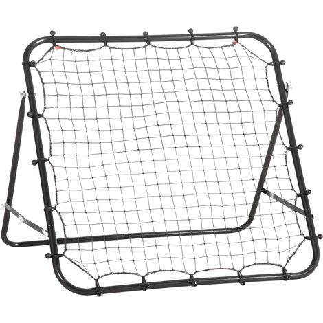 Mur de rebond pour football, 96 x 80 x 96 cm, en tube métallique et PE noir, pour l'entraînement et les matchs.