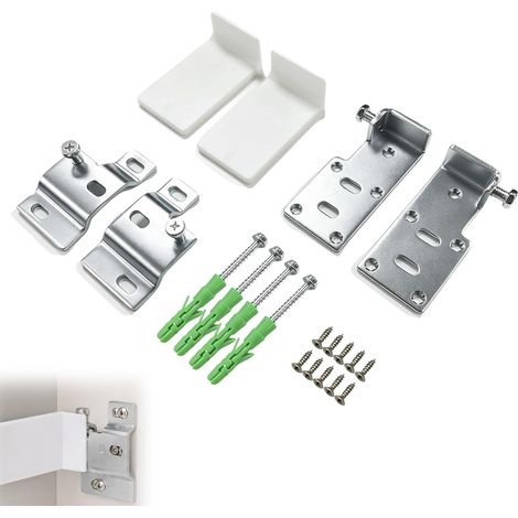 Fixation Meuble Suspendu, 2 Pièces Fixation Meuble Mural, Support d'Armoire avec Vis pour Tous Types de Meubles Suspendus Lourds Réglable, Simple et Élégant Résistant Matériau Métallique (1/5)