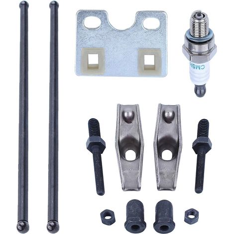 Piastra guida asta di spinta valvola motore a gas LinDuxe per Honda GX340 GX390 11HP 13HP Tosaerba Parti di ricambio con candela per 14410-ZE3-013 14431-ZE2-010 14791-ZE2-010 90012-ZE0-010