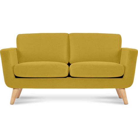 KONSIMO Schlafsofa mit Armlehnen "TAGIO", Gelb, Stoff, Scandinavian, 153x80x84 cm (1/5)