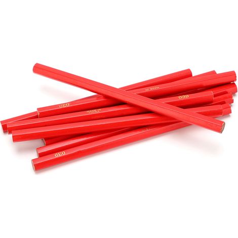 10 Crayons de Marquage Rouge pour Bois avec Mine Résistante - Idéal Charpente et Travail du Pin (1/5)
