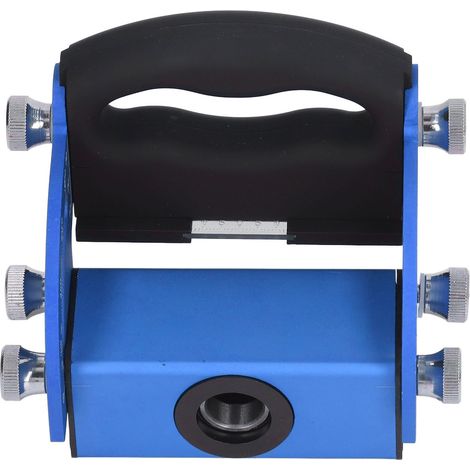 Guide de positionnement pour trous inclinés en alliage d'aluminium, réglable de 0 à 90°, avec échelle transparente (bleu). (1/5)