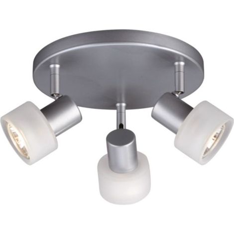 ZEST Plafoniera alluminio con vetro bianco