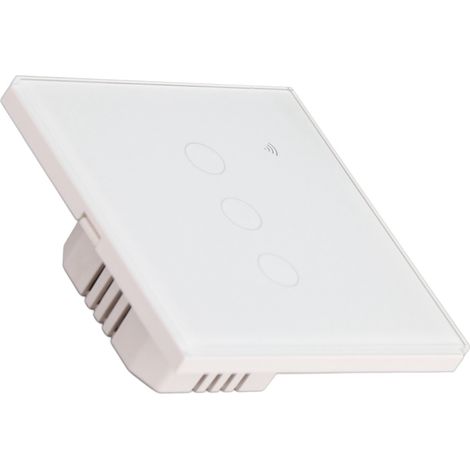 Weißer 3-fach WLAN-Smart-Lichtschalter mit App-Fernbedienung, Touch-Sensor, elegantem Design und intelligenter Lichtsteuerung, 110–240 V (1/5)