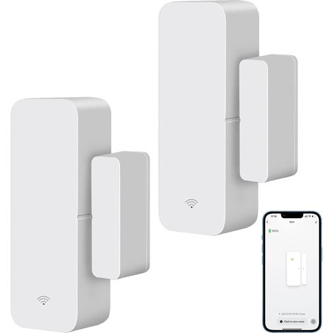 2 Capteur De Porte, Wifi 2.4 Ghz, Alarme Temps Réel, Compatible Alexa Google, Sécurité Domicile (1/5)