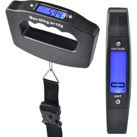 Pèse-bagages, balance électronique portable numérique pour valises de voyage, balance suspendue avec rétroéclairage, capacité 50 kg (110 livres) (1/5)