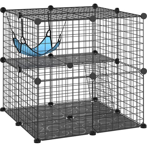 PawHut Indoor Cat Cage with DIY Customizable Design 70 cm Black