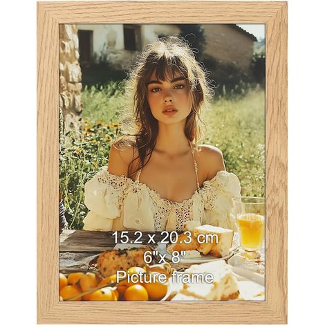 Cadre Photo 15x20cm Rustique en MDF Bois Naturel, pour Photos, Diplômes et Déco - Affichage Vertical/Horizontal, Léger et Stable, 1 Pièce (1/5)