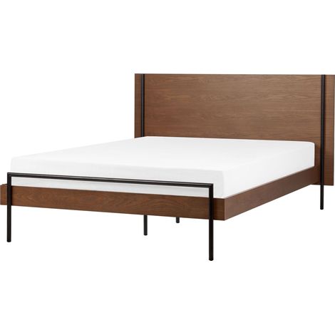 Bett mit Lattenrost LIBERMONT 140 x 200 cm Dunkle Esche