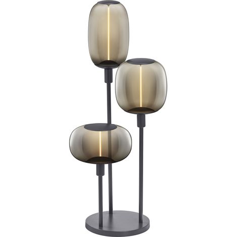 LEDVANCE DECOR STICK FLOOR Bodenleuchte, 3 x E27, dunkelgrau, Edelstahl, individuelle Lichtszenarien, ideal für Wohnbereiche, Fußbetriebsschalter, modernes Design, E27-Sockel, dekorativ (1/5)