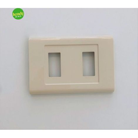 Placca 2 posti 3 moduli tond Elettrocanali - q avorio.