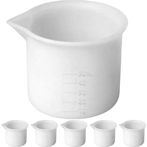 Gobelets Doseus Silicone 6 Pièces 50 Ml éutilisables pou Mélange ésine Époxy Bicolage Atisanat Outils pou Peintue DIY