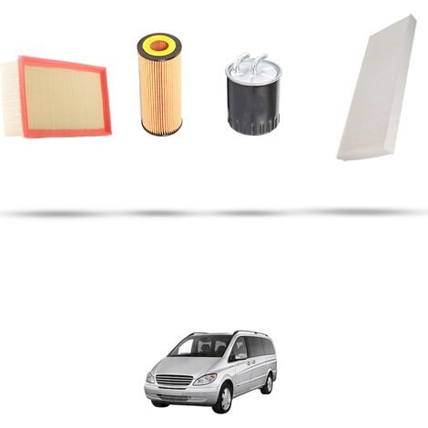 Kit tagliando 4 filtri compatibile con Mercedes Viano (639) 2.0 CDI 80kw Dal 2003 (1/5)