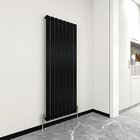 1600 x 544mm Single Designer Flat Panel Central Heating Radiator MATT BLACK (1/5)