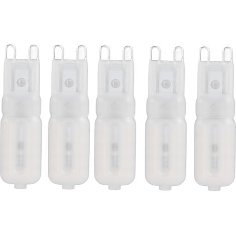 GARRYFIZH Lot de 5 ampoules LED G9 à luminosité variable, 22 LED blanches, pour éclairage paysager, 220 V CA.