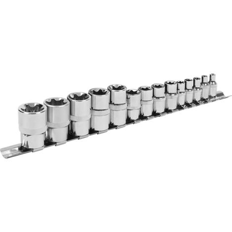 Sealey S01265 Siegen TRX-Star Socket Set E4-E24 1/4"", 3/8"" & 1/2""Sq Drive 14pc