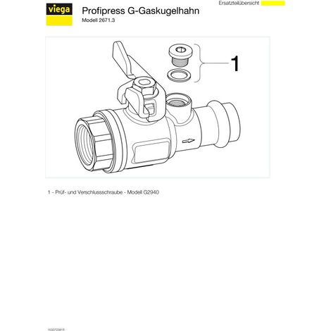 VIEGA 638887 Robinet à boisseau sphérique gaz avec SC Profipress G (1/5)