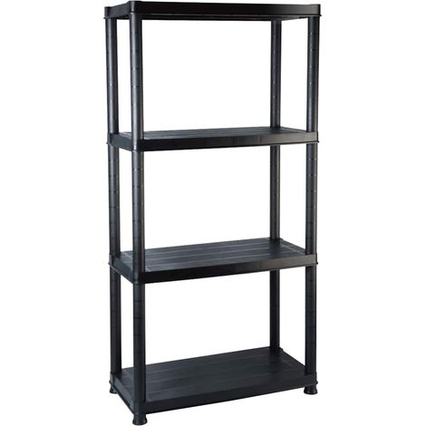 Estante de almacenaje 4 niveles negro plástico 61x30,5x130 cm vidaXL