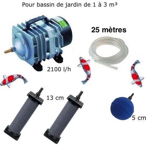 Set Aération 1 boule diffuseur + 2 diffuseurs 13 cm Bassin De Jardin De 1000 à 3000 Litres (1/5)