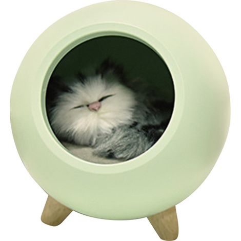 Lámpara de mesilla portátil con forma de casita de gato, recargable, LED, para habitación infantil. Ideal como regalo de cumpleaños o luz nocturna. (1/5)