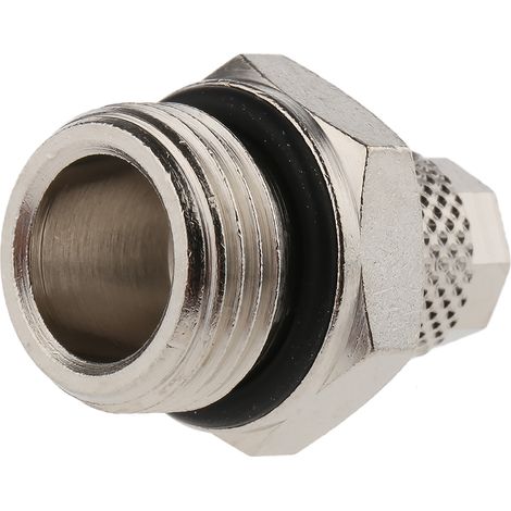 Adaptateur droit fileté hydraulique RS PRO vers Enfichable 6 mm G 3/8 Mâle ( Prix pour Paquet de 5 ) (1/2)