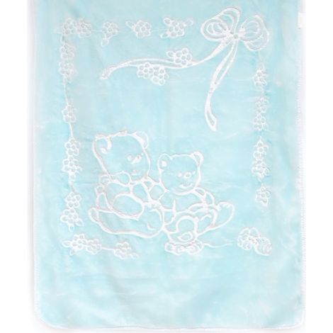 LuckyBaby Kuscheldecke 105 x 80 cm große und weiche Babydecke aus 100% Polyester Hellblau (1/4)