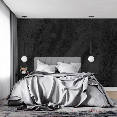 Papier peint effet beton noir - 300 x 250 cm (1/2)