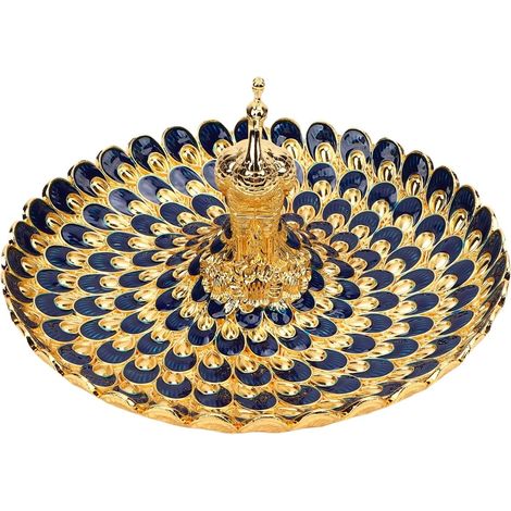 Pfauen-Ringhalter, Schmuckschale, elegante Zinklegierungsschale für Ringe, Ohrringe und Halsketten, vielseitiger Präsentationsständer – ideal als Geschenk zum Hochzeitstag für Frauen (1/5)