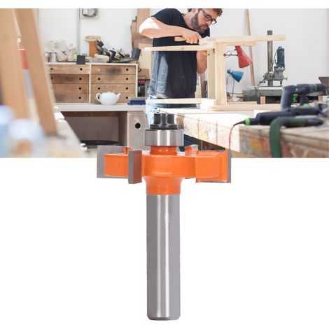 Fraise à rainurer orange à 4 cannelures, tige de 8 mm, type T, pour le travail du bois, le fraisage et l'ébavurage des bords. (1/5)