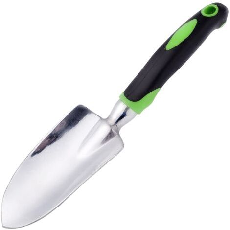 Truelle de jardin, pelle à main en caoutchouc souple avec poignée antidérapante pour transplantation, désherbage, déménagement et lissage, creuser et planter (vert) (1/5)