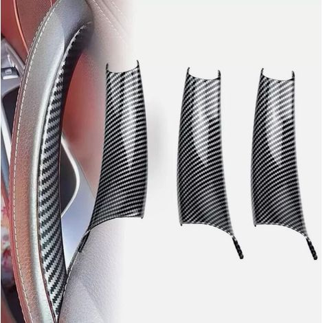 Convient aux BMW E70, E71 et X5 06-14, ensemble de 3 pièces de housse d'accoudoir intérieur (fibre de carbone) (1/4)