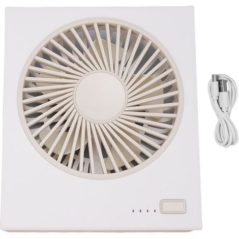 Ventilateur de bureau à 4 vitesses réglables, inclinable à 180°, pliable, silencieux et puissant, fonctionne sur piles, mini ventilateur de bureau pour le bureau, la chambre et le camping, blanc (1/5)