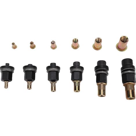 Ensemble d'outils de Rivetage électrique Manuel, Adaptateurs d'outils de Rivetage M8 M10, Ensemble 'Outils à Tête de Rivet Hexagonale avec écrous, Idéal pour Le Automobile de Construction (1/5)