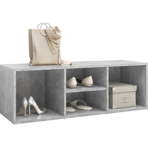 Meuble bas de rangement gris béton 105x35x35 (1/5)