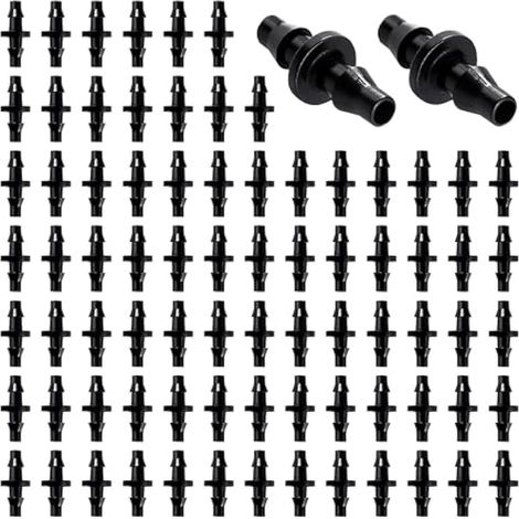 80 Pièces 4/7 mm Connecteurs de Tuyaux, Connecteurs Barbelés de Tuyaux D'Irrigation, Irrigation de Pelouse Raccord Connecteur Goutte 1/4 Pouce, pour Système D'irrigation (1/4)
