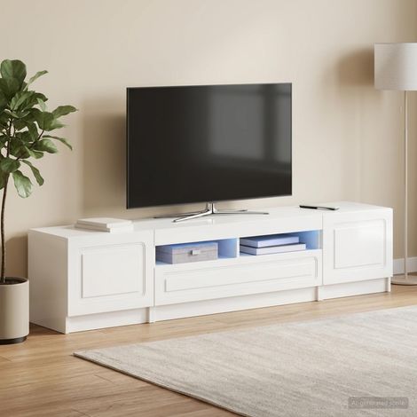 vidaXL LED TV Cabinet UTRECHT 3 pcs High Gloss White Engineered Wood (1/5)