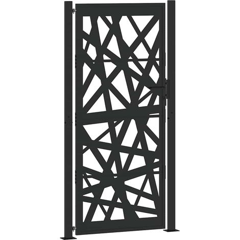 Portail de jardin - Portail d'extérieur - Clôture de jardin noir 105x205 cm acier conception de lumière fr10253 - Maison La Vie (1/5)