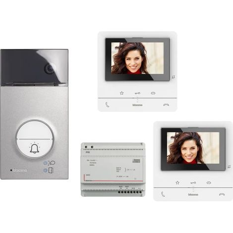 kit videocitofono bifamiliare bticino classe 100 v16b vivavoce 344652 pulsantiera da parete